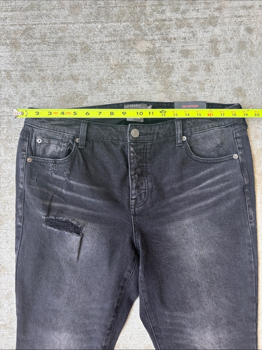 torrid Black Washed Boyfriend Jeans with Distressed Detail - Picture 10 of 15